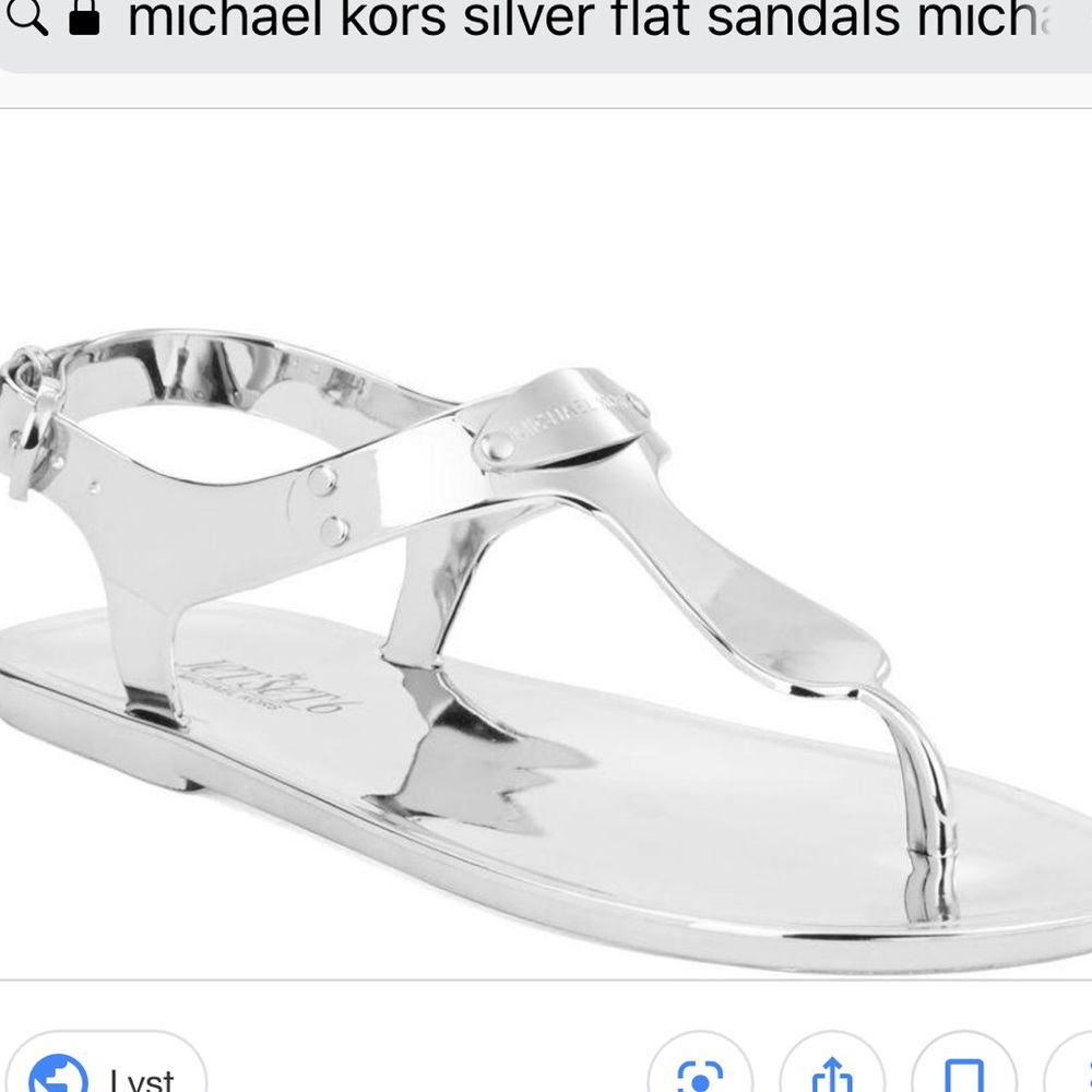 Silvery Jelly Michael Kors flat sandals size 7